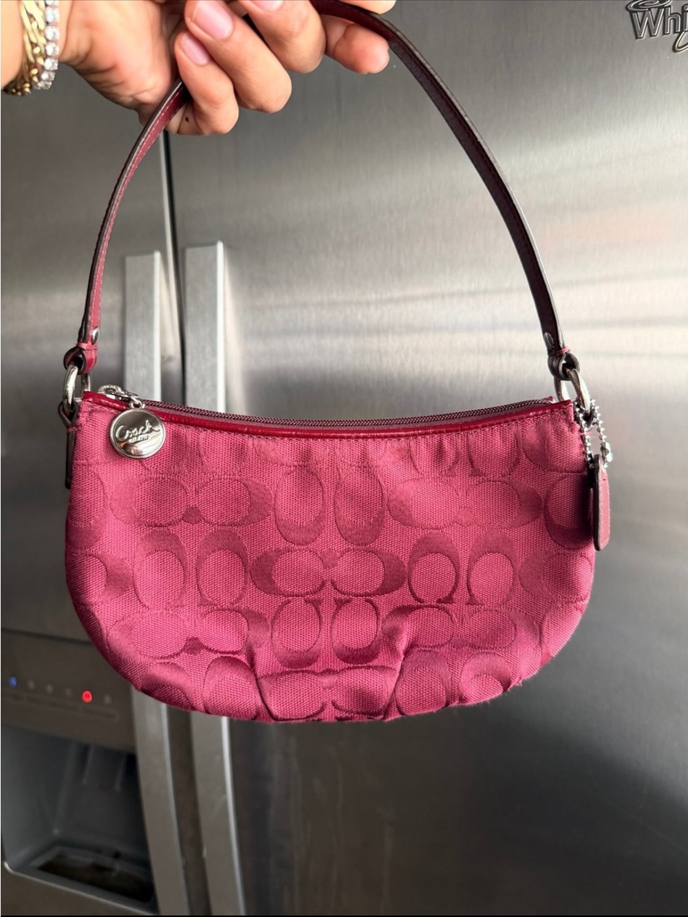 Vintage Coach Burgundy Small Shoulder Bag Vintage Y2K